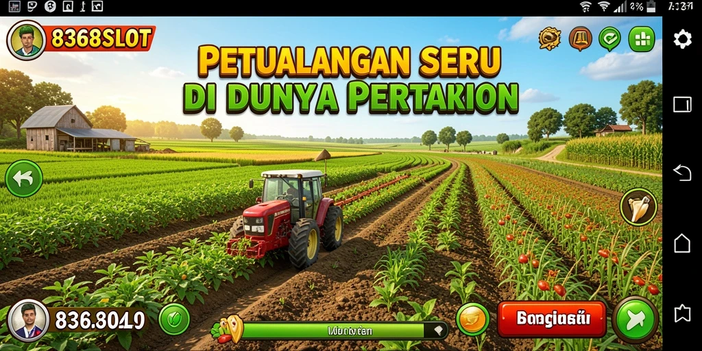 Tampilan gameplay menakjubkan dalam 8368SLOT saat merawat ladang.