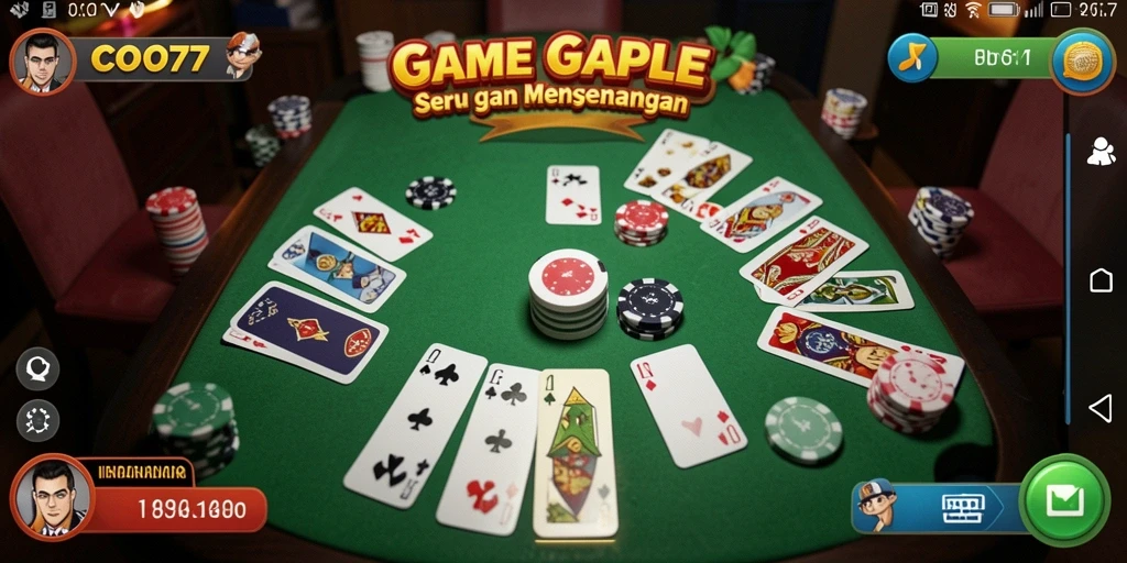 Tangkapan layar gameplay Gaple yang menyenangkan dan interaktif.