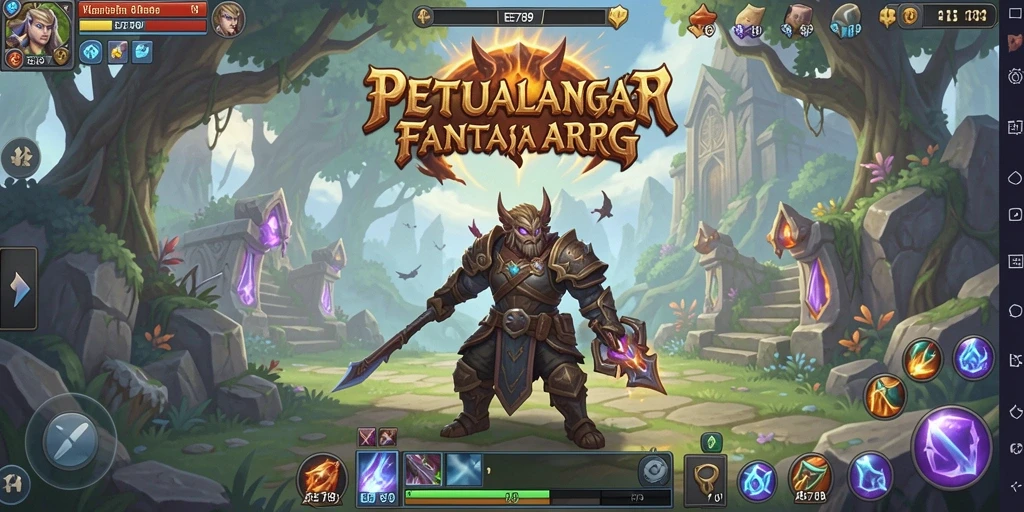 Tampilan gameplay EE789 dengan aksi pertempuran ARPG yang intens.