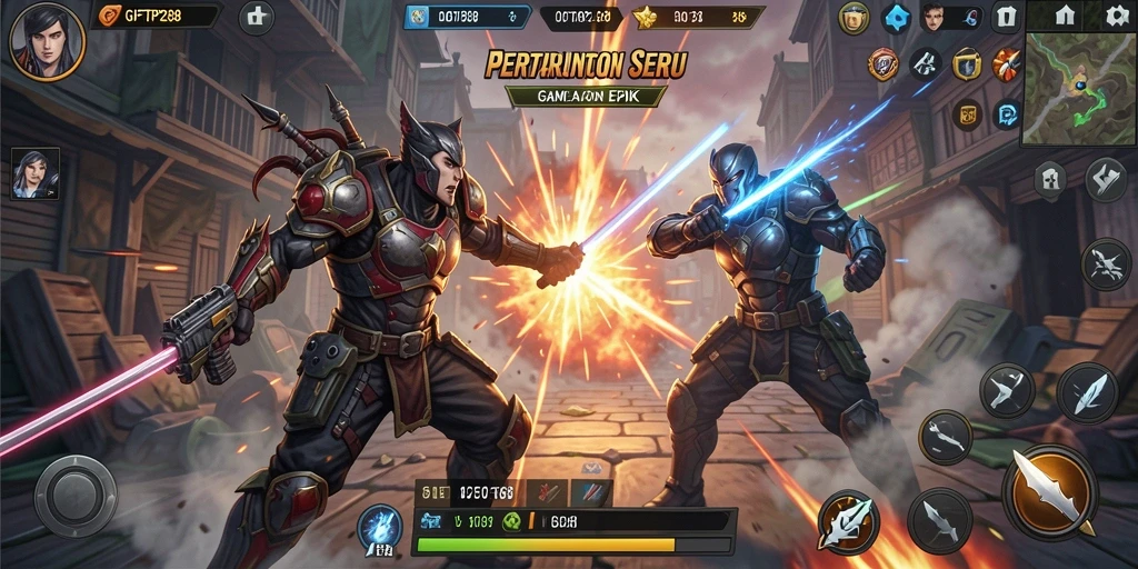 Tampilan dinamis dari gameplay action GIFTRP288 yang seru.