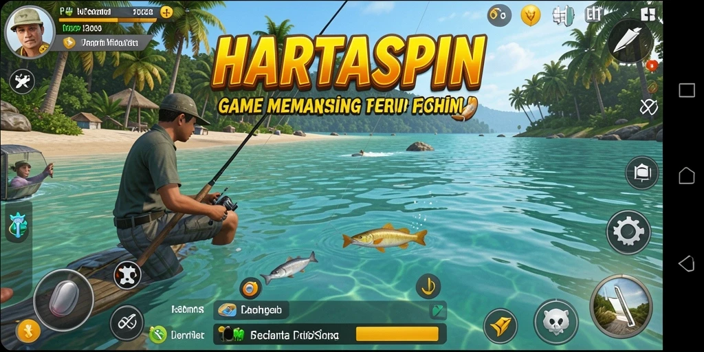 Screenshot HARTASPIN menampilkan pengalaman gameplay Fishing yang seru.