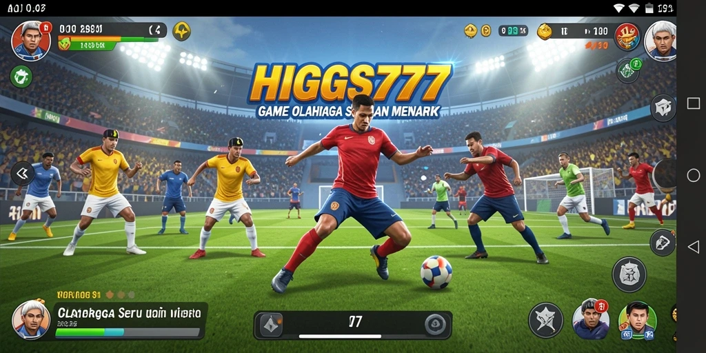 Tampilan gameplay HIGGS777 yang mendebarkan di arena olahraga.