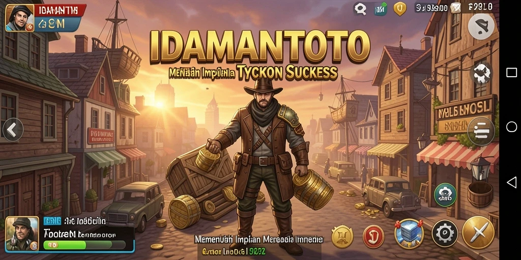Tampilan gameplay <strong>IDAMANTOTO</strong> yang menampilkan berbagai jenis bisnis yang dapat dikelola.