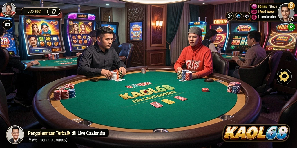 Tampilan gameplay Live Casino yang mendebarkan di KAOL68.