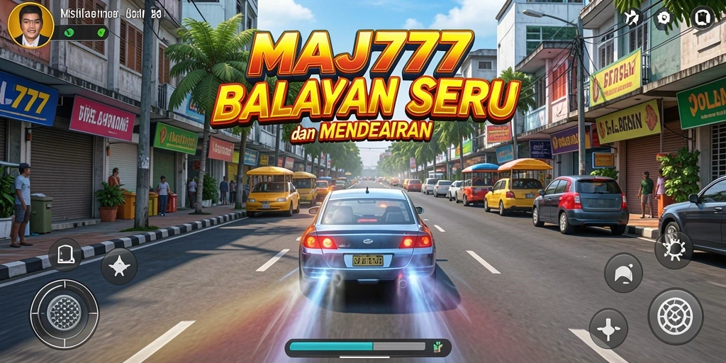 Tampilan menarik dari gameplay balapan yang mendebarkan di MAJ777.