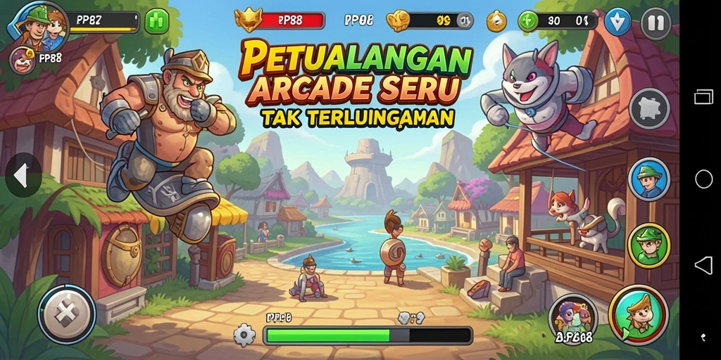 Tampilan gameplay PP88 yang penuh aksi dan petualangan seru.