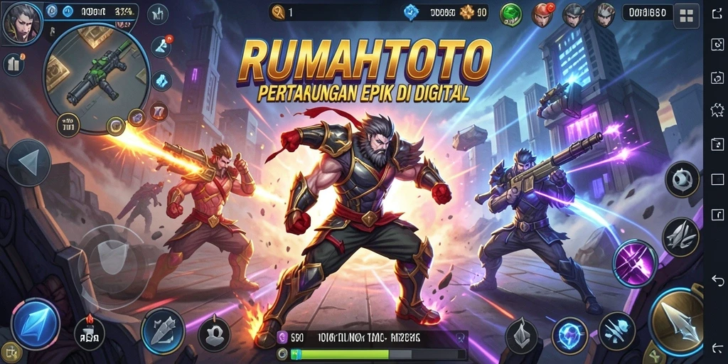 Tangkapan layar dari pertarungan epik dalam RUMAHTOTO.