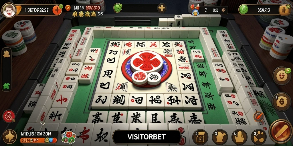 Screenshot utama VISITORBET yang menampilkan gameplay Mahjong yang seru.