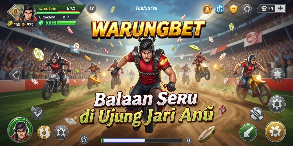Tampilan balapan seru di WARUNGBET dengan kendaraan kustom.